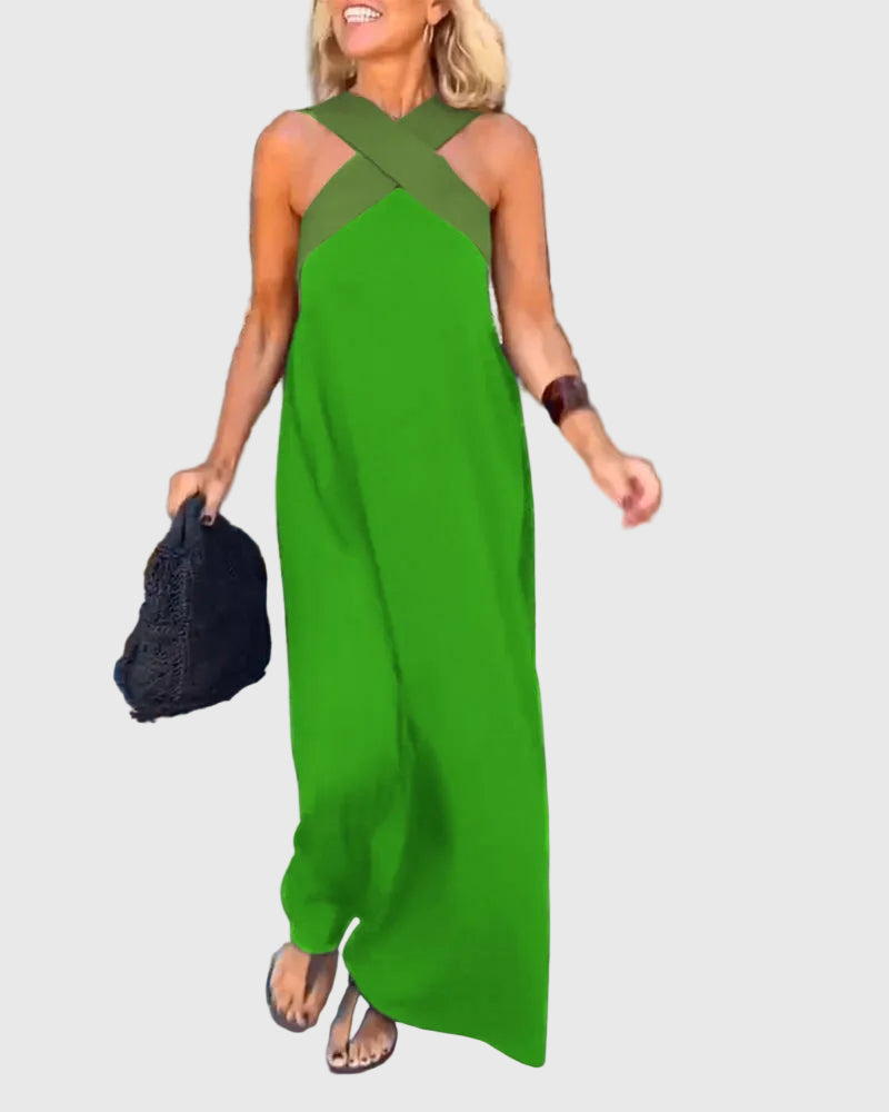 Frederikke - Vestido Maxi Elegante Com Decote Cruzado