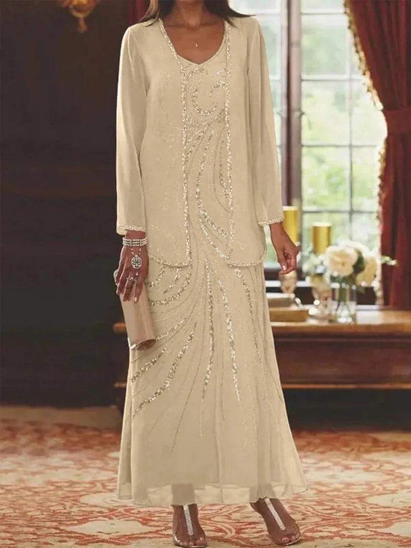 Jungmin - Conjunto De Vestido De Chiffon