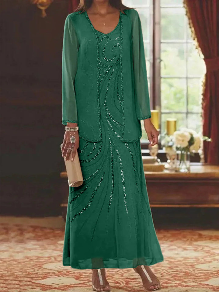 Jungmin - Conjunto De Vestido De Chiffon