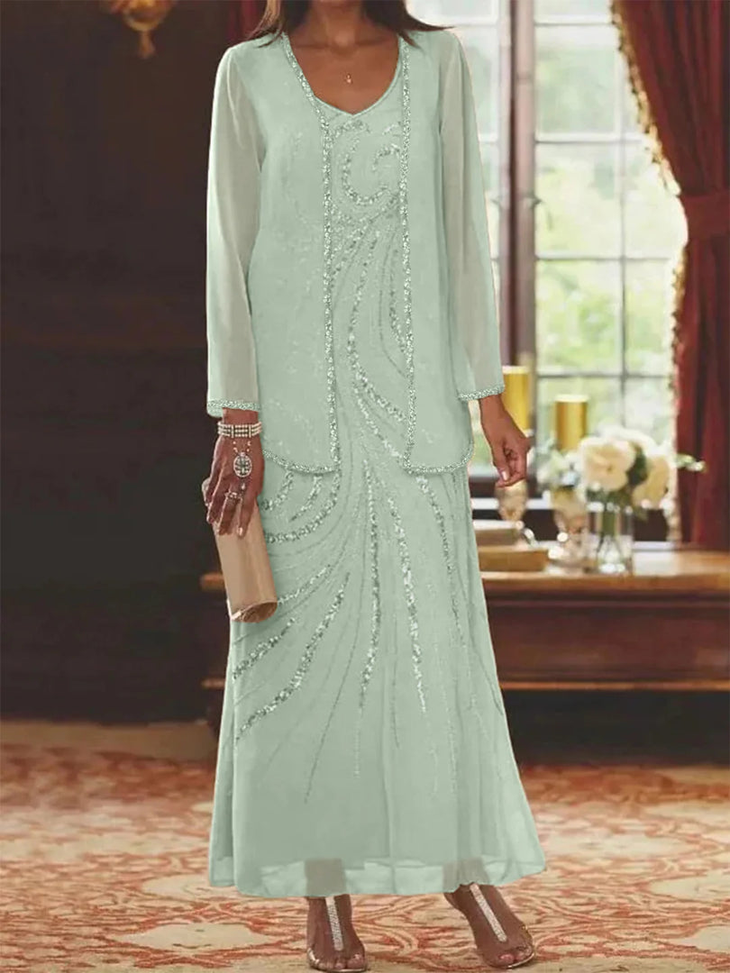 Jungmin - Conjunto De Vestido De Chiffon