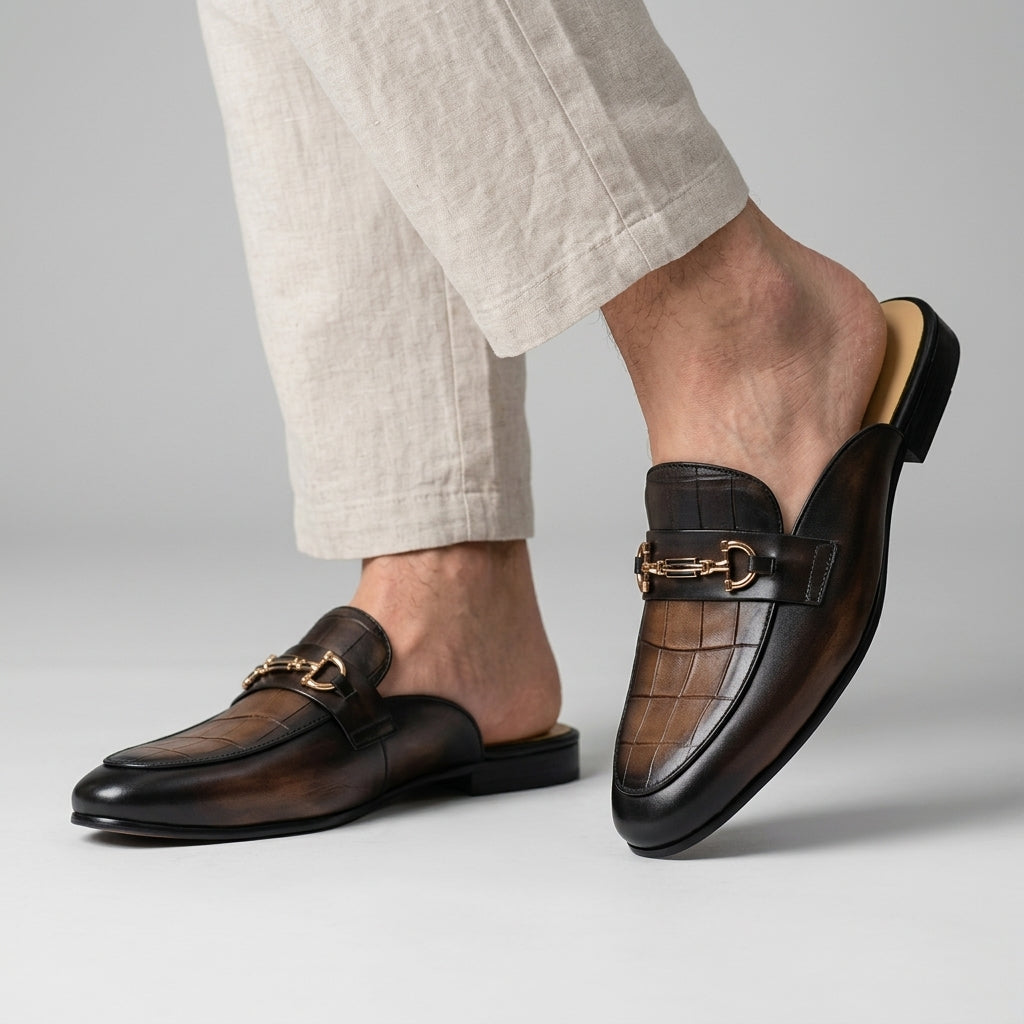 Idris - Sapatos De Couro Sem Parte Traseira