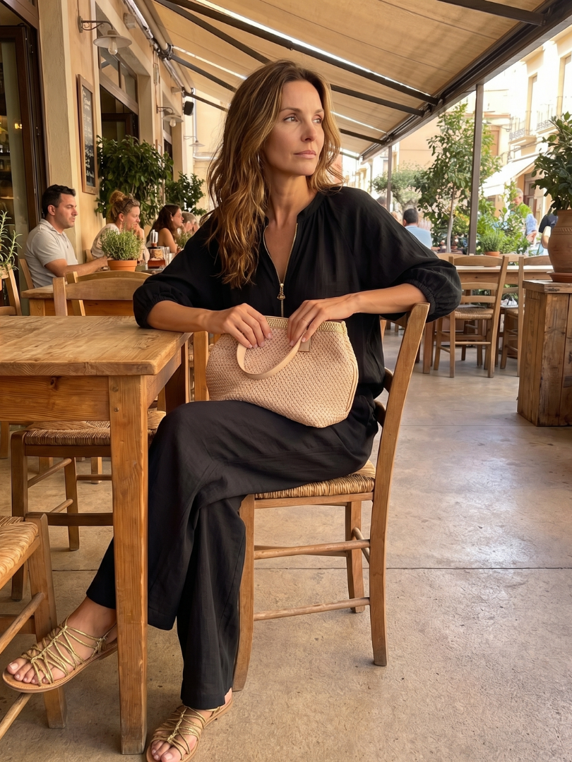 Sharina - Conjunto Composto Por Blusa Com Fecho E Calças De Perna Larga
