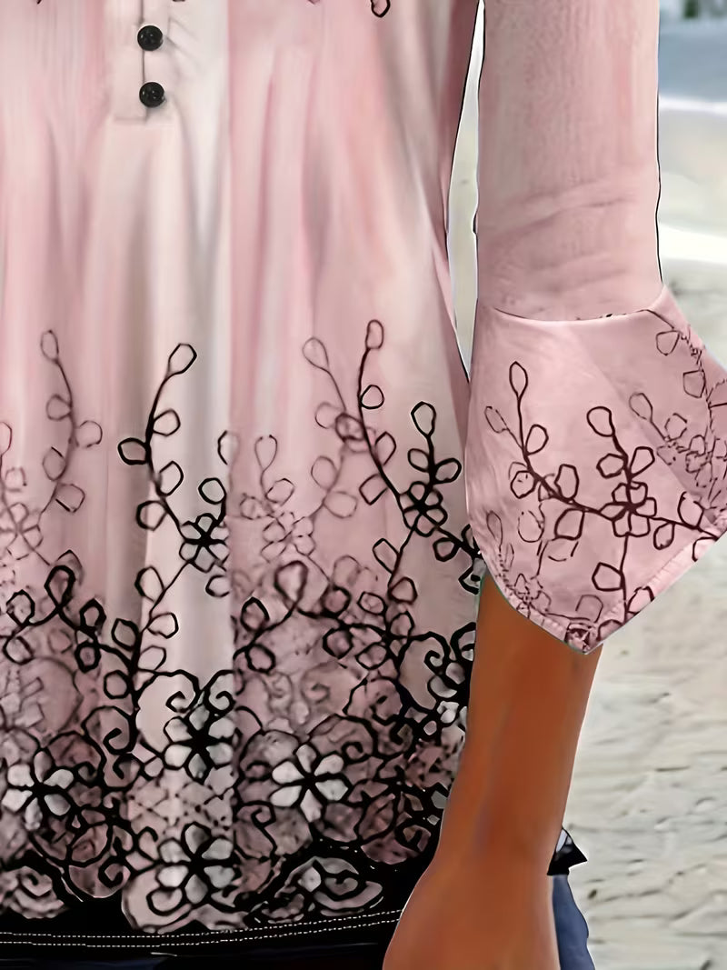 Mesley - Blusa De Manga Curta Com Estampado Floral E Acabamento Com Folhos