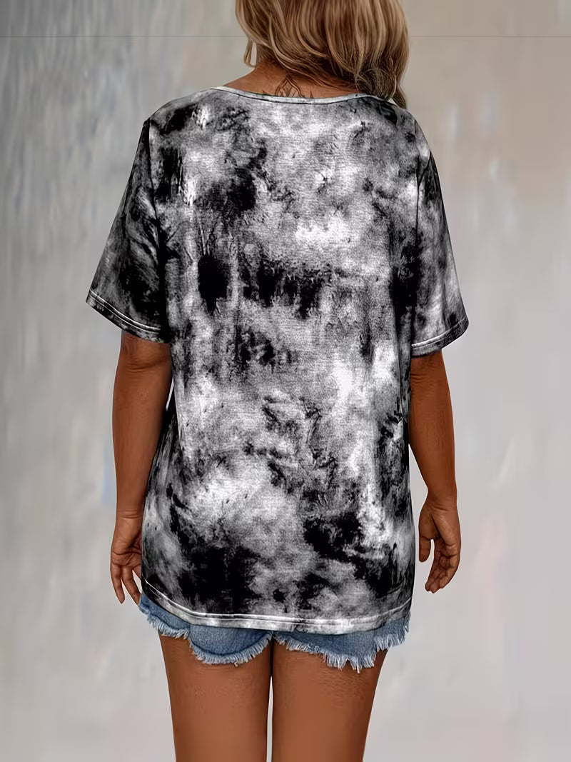 Rihanna - Camiseta Com Decote Em V e Cordões Em Estilo Batik