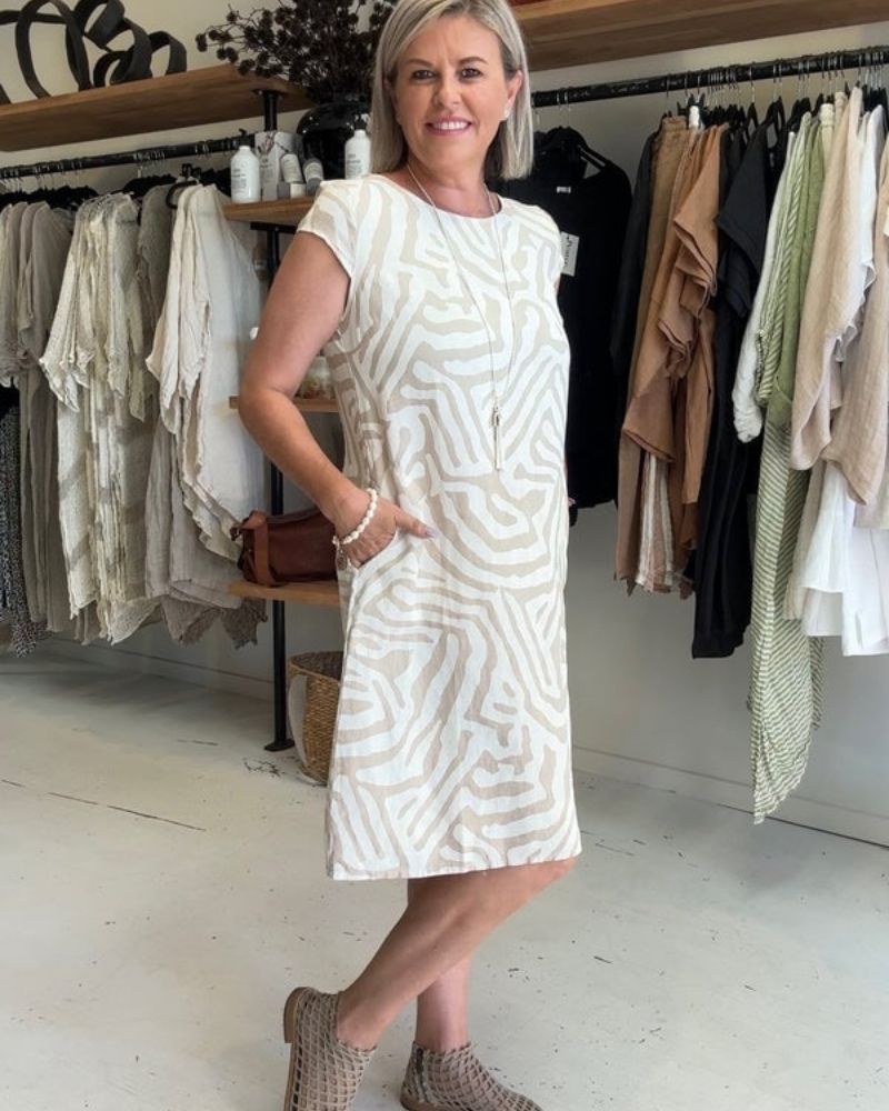 Lorenza - Vestido de Algodão com Inspiração Vintage