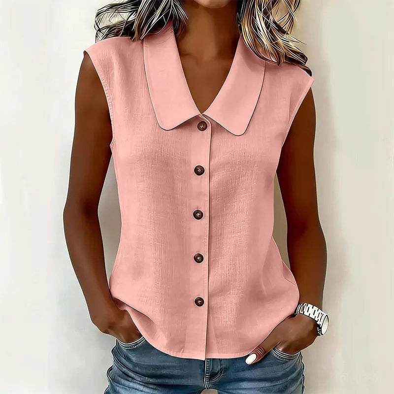 Chisato - Camisa Com Decote Em V E Botões
