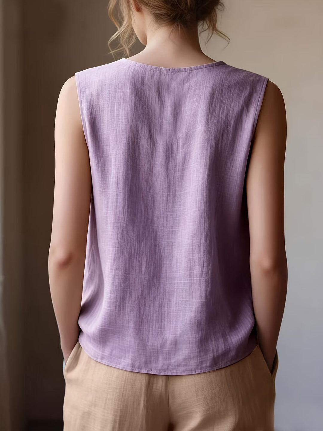 Safiya - Blusa SEM Mangas Com Decote Com Folhos