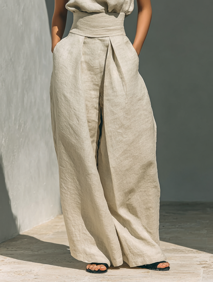 Vlatka - Conjunto De Blusa Sem Mangas e Calças Largas