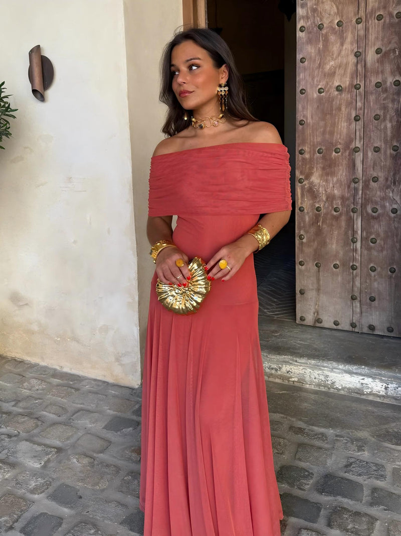 Dainia - Vestido Maxi De Malha Com Um Ombro