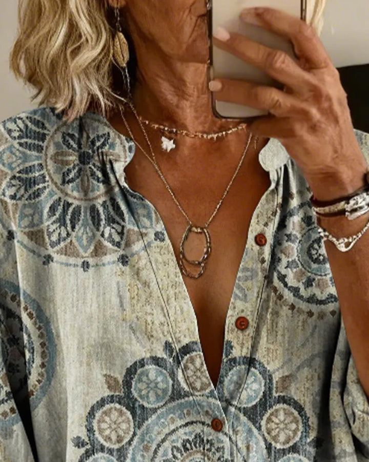 Nirita - Camisa De Manga Comprida Com Padrão Mandala