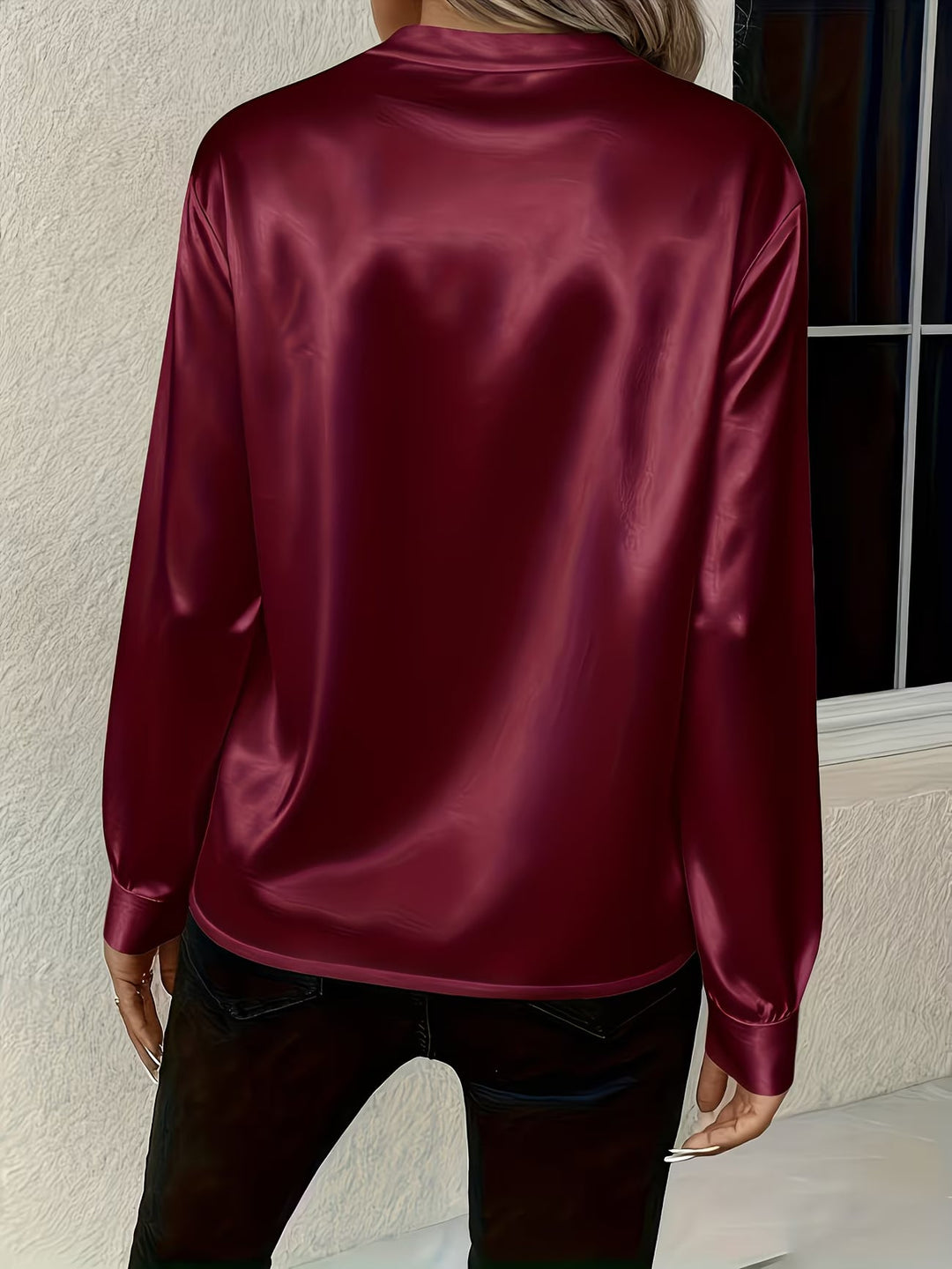 Ronika - Blusa De Manga Comprida Com Decote em V