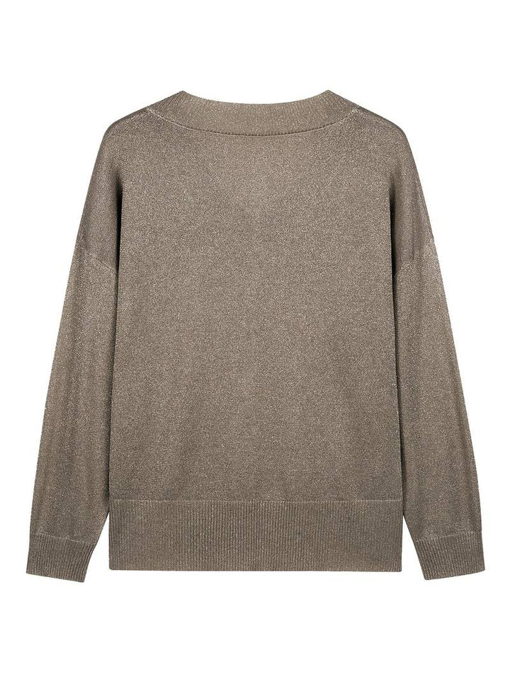 Migle - Camisola De Manga Comprida Com Decote Em V