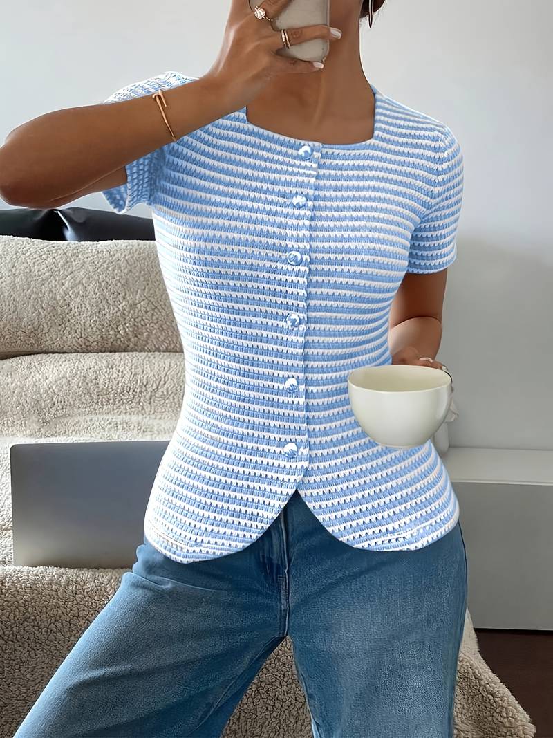 Airam - Camisa Com Decote Quadrado E Abertura À Frente