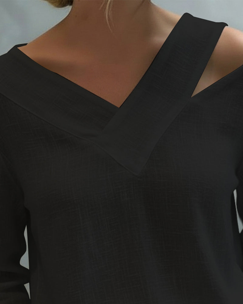 Makeeta - Top Elegante Com Decote Em V e Alças