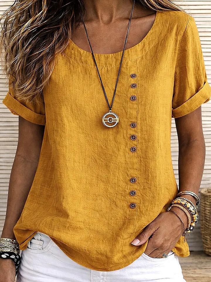 Mickale - Blusa De Algodão Com Botões