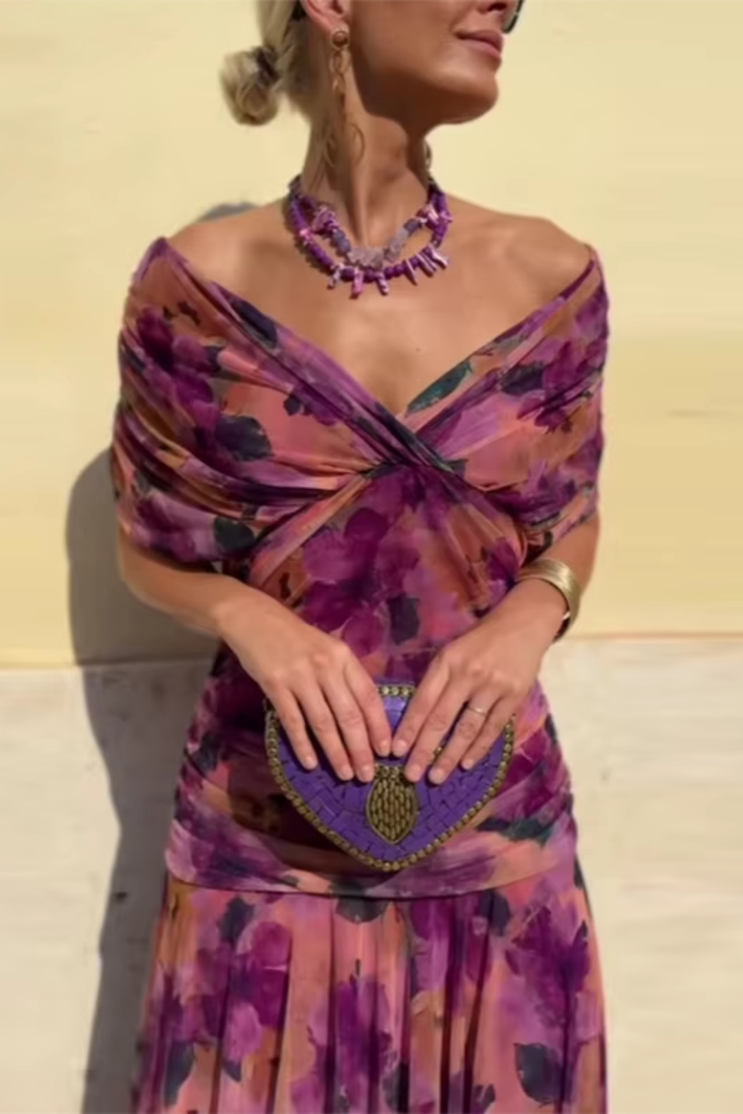 Nefeli - Vestido Maxi Elegante Com Decote Em V Para Festas