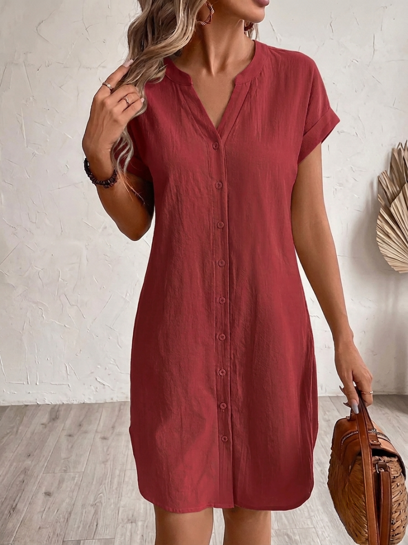 Khalela - Vestido Blusa Confortável Em Linho