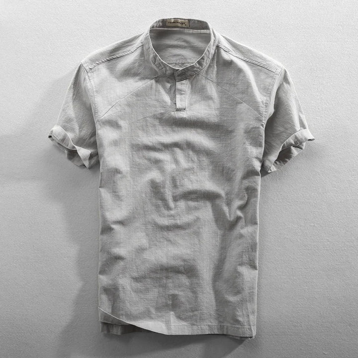 Carlous - Camisa De Verão Elegante Em Algodão e Linho
