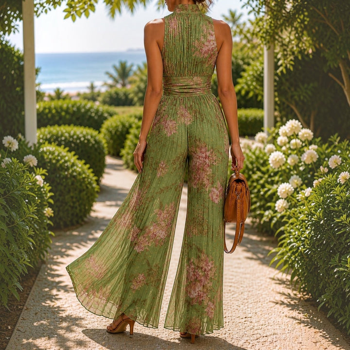Lizzi - Macacão Floral de Perna Larga
