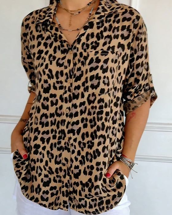 Shifra - Blusa De Moda Com Padrão De Leopardo