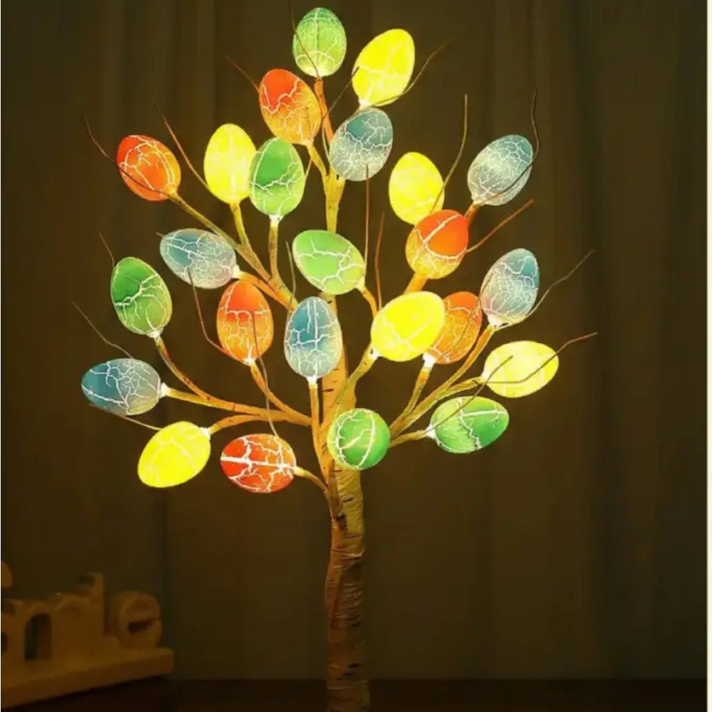 SpringAura - Árvore de Páscoa Com luzes LED Coloridas Para Uma Decoração Festiva da Casa