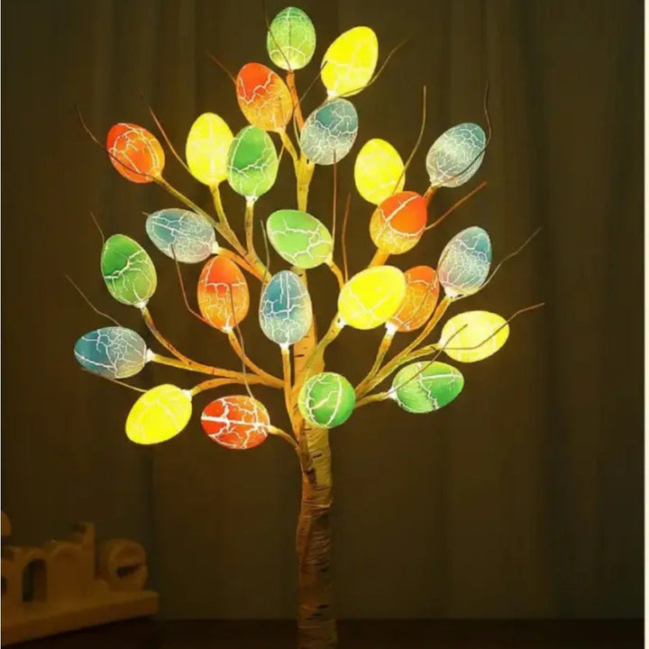 SpringAura - Árvore de Páscoa Com luzes LED Coloridas Para Uma Decoração Festiva da Casa