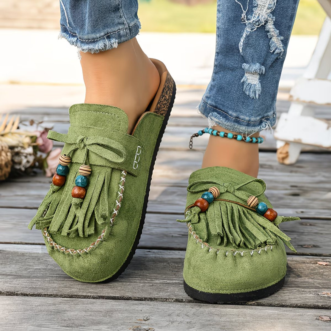 Mehra - Mocassins de Camurça Estilo Boémio