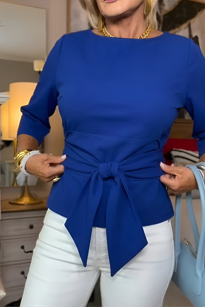 Shaniera - Top Elegante Com Laço Na Cintura