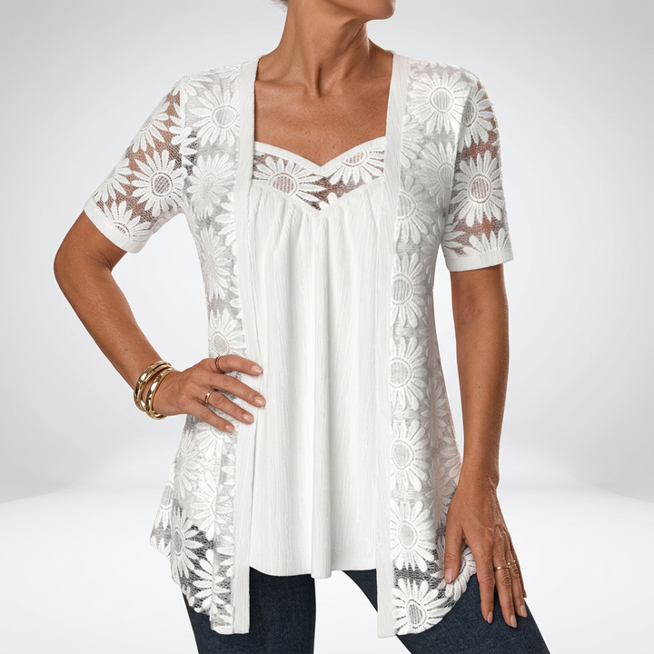 Yahaira - Blusa Elegante De Manga Curta