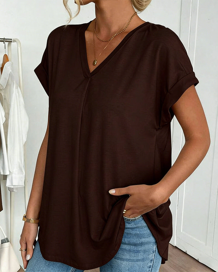 Liyanna - Camiseta de Manga Curta em Patchwork