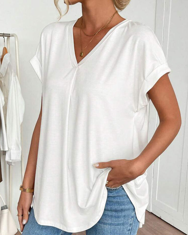 Liyanna - Camiseta de Manga Curta em Patchwork