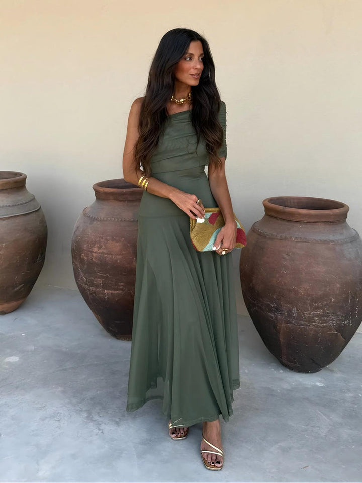 Dainia - Vestido Maxi De Malha Com Um Ombro