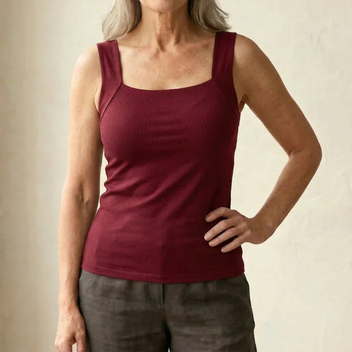 Neda - Camisola Sem Mangas Com Decote Quadrado