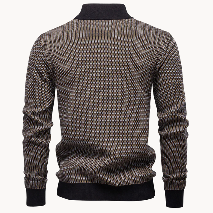 Limman - Camisola de malha jacquard com meio fecho
