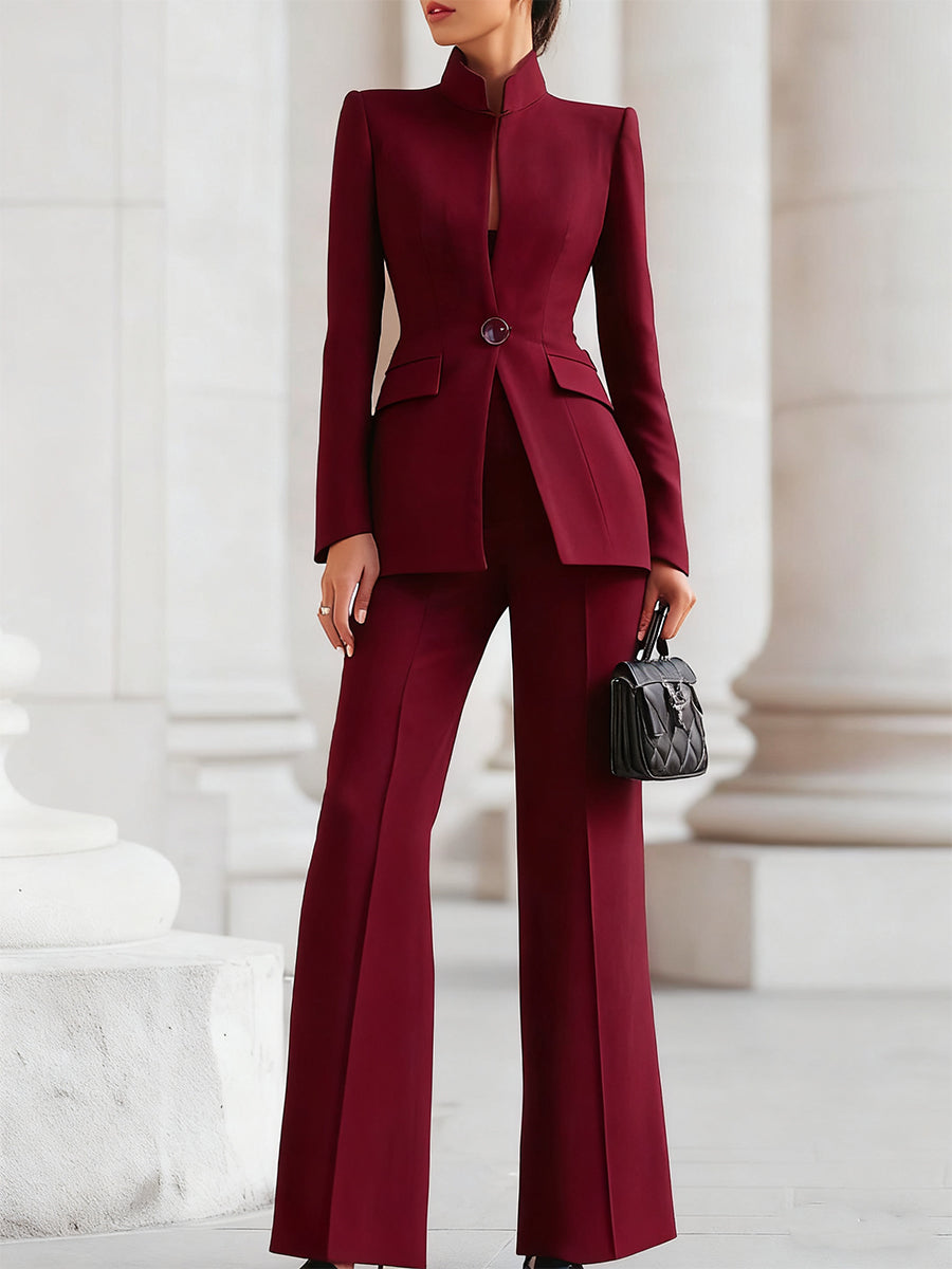 Kaelyn - Fato com Blazer de um Botão e Calças