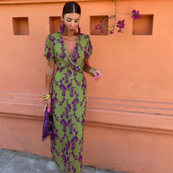 Ilze - Vestido Longo Com Estampado Floral
