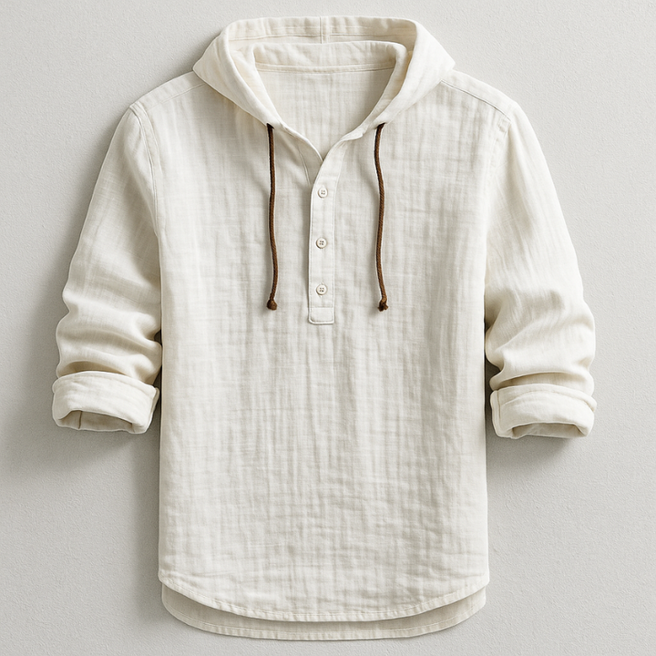 Bradley - Camisa Elegante de Manga Comprida com Capuz