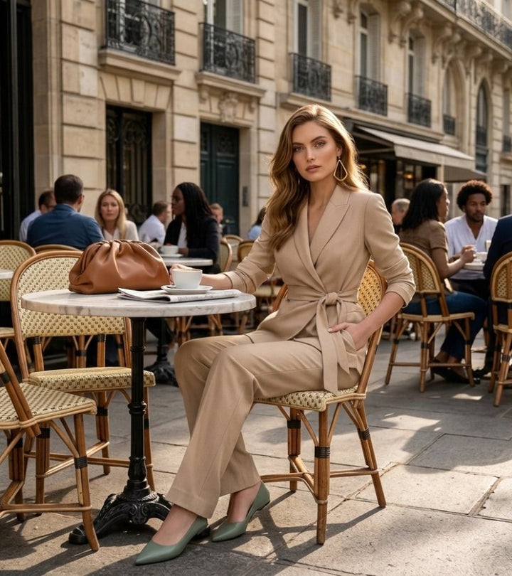 Asya - Elegante Fato Casual De Duas Peças