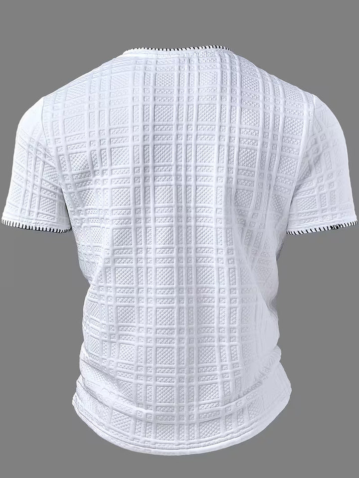 Layton - Camiseta Henley De Manga Curta Com Textura