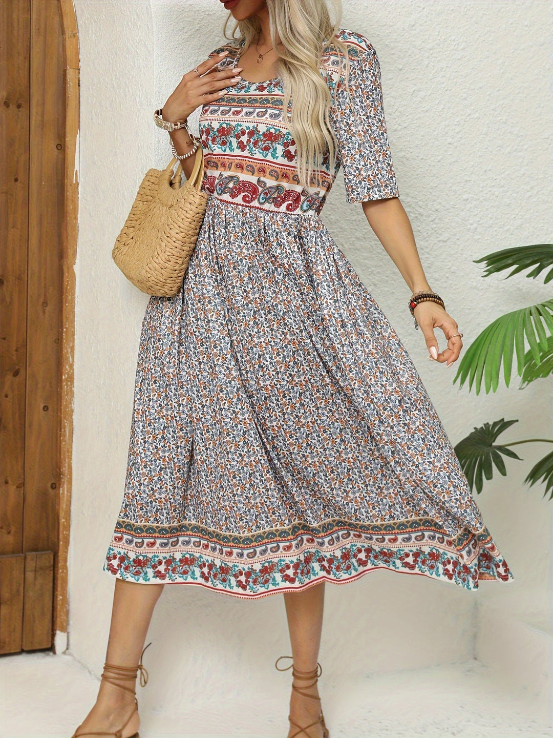 Jeeni - Vestido de Manga Curta Com Estampado Floral