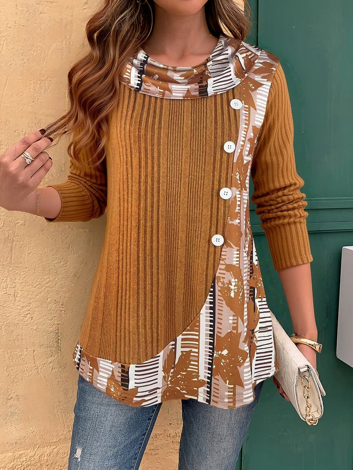 Lizeth - Camiseta De Manga Comprida Com Gola Redonda