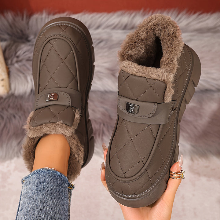 Karryna - Sapatos Com Parte Superior Acolchoada e Forro Felpudo