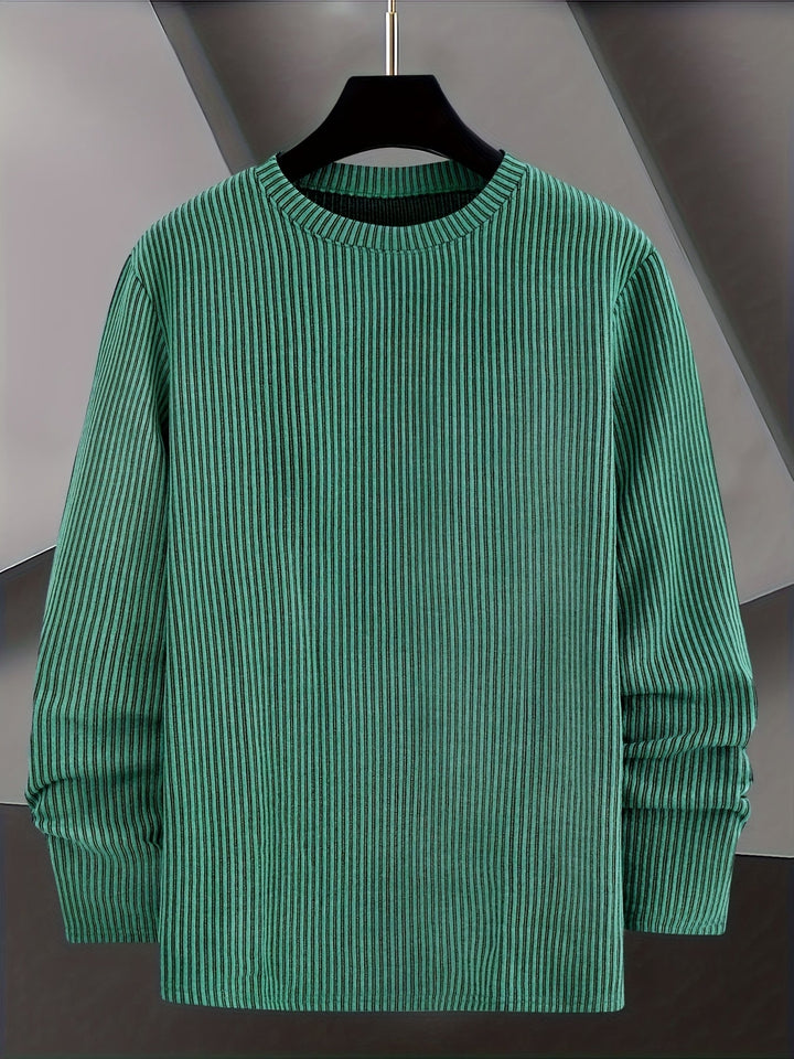 Dionisio - Camisola de Malha Canelada com Gola Redonda