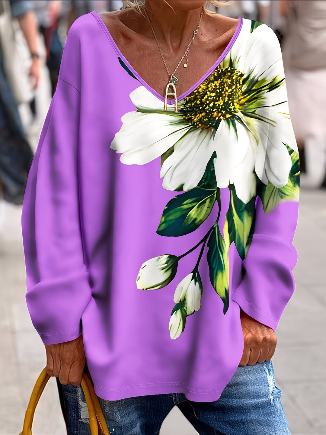 Daphna - Camiseta Com Estampado Floral Oversized