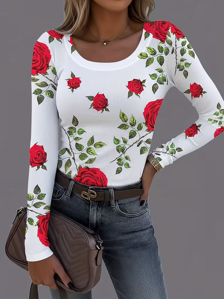 Rabiye - Top Com Estampado Floral E Decote Quadrado