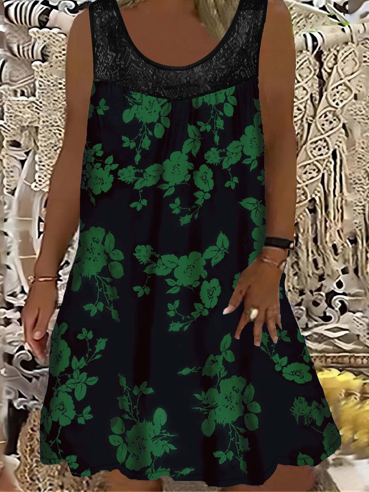 Samudri - Vestido Maxi largo Sem Mangas Com Gola Redonda