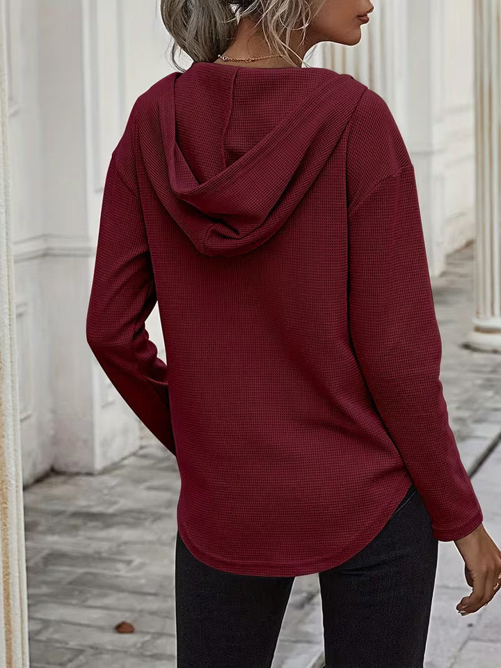 Heydi - Camisola Com Capuz  Manga Comprida e Bainha Curva