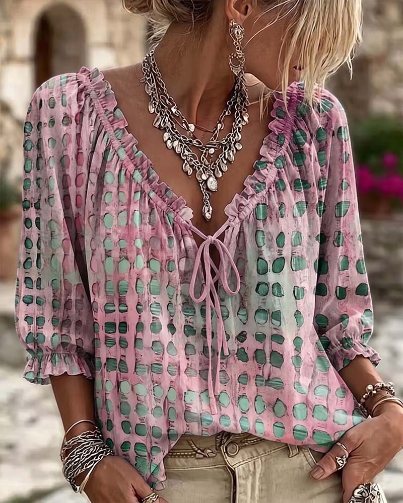 Kesney - Blusa As Bolinhas Com Atacadores