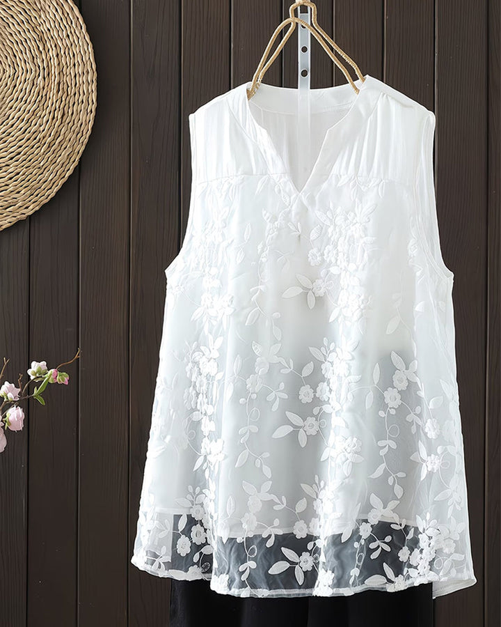 Shilika - Camisola Sem Mangas Com Padrão Floral