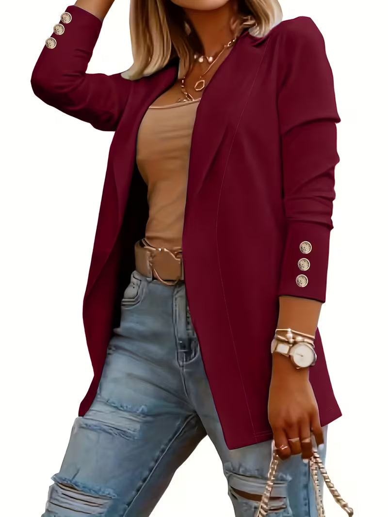 Nikia - Blazer De Manga Comprida Com Botões Decorativos